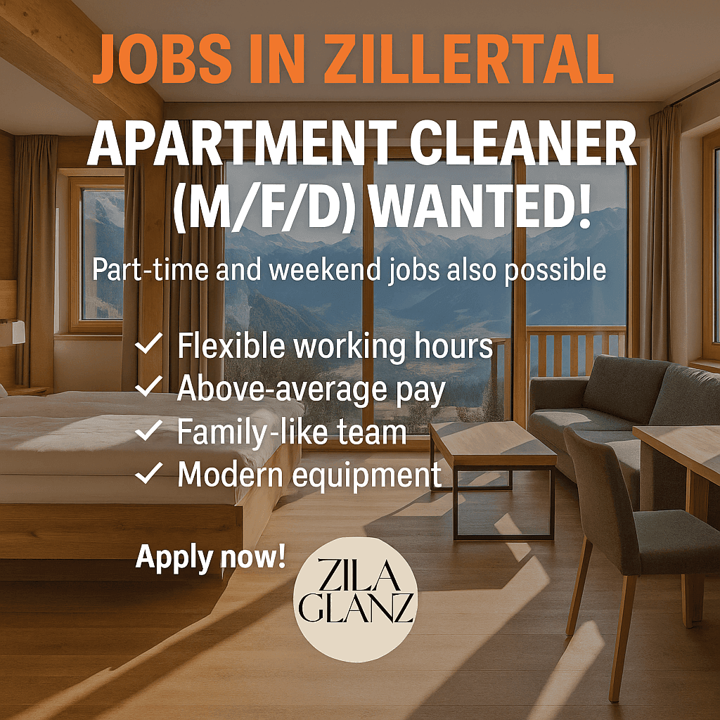 Reinigungskraft / Haushaltshilfe / Putzfee (m/w/d) im Zillertal – Wochenend- & Teilzeitjob Reinigungskraft / Haushaltshilfe / Putzfee (m/w/d) im Zillertal – Wochenend- & Teilzeitjob